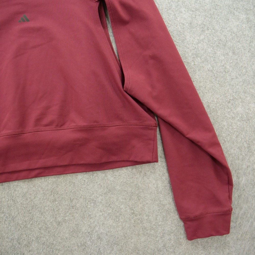 Adidas Sweatshirt Womens Large Red Performance Power Aero Ready Crop Cover Up - Picture 3 of 16
